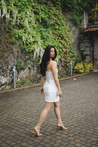 Harper Lavoir Organic Cotton Strapless Mini Dress in Ivory