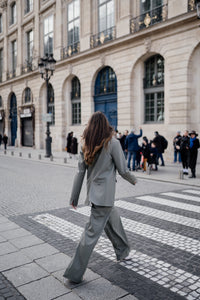 Luxury merino wool blazer smokey olive Harper Lavoir