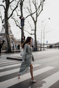 Sage green wrap dress Harper Lavoir