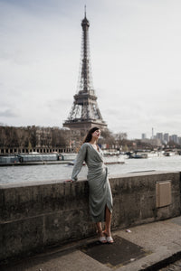 Tencel sage green wrap dress Harper Lavoir